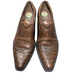 Vintage Earth Spirit Cheyenne Western Pointed Toe Brown Leather Booties Women 6